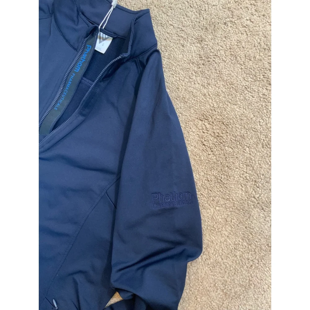 Levelwear Mens Athletic Pullover Large Navy Blue 1/4 Zip Stand Up Collar Outdoor
